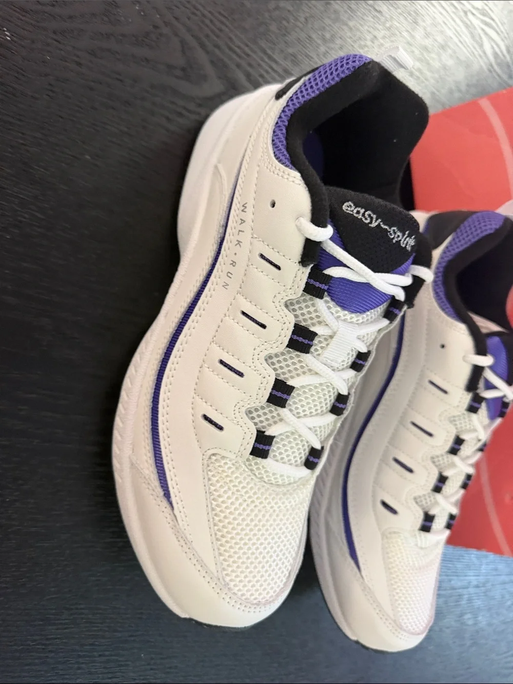 Easy Spirit White Sneakers with Purple Trim